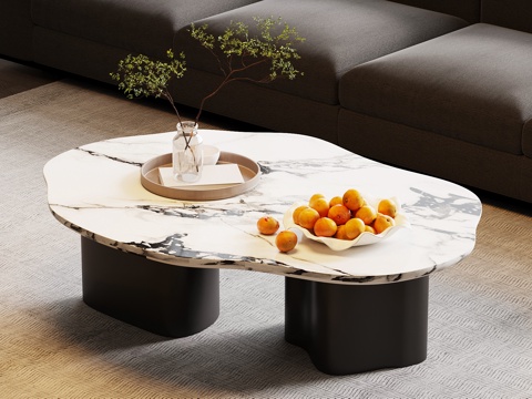  现代意式茶几 大理石茶几3d模型 