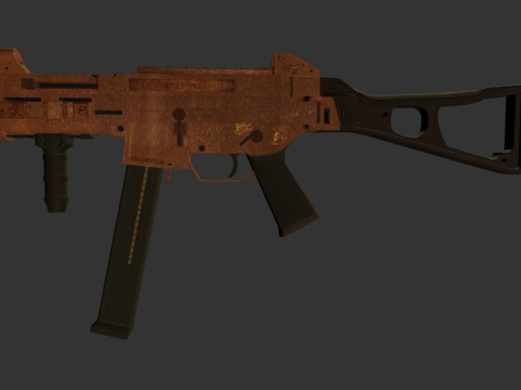  UMP45生锈的零件3d模型 