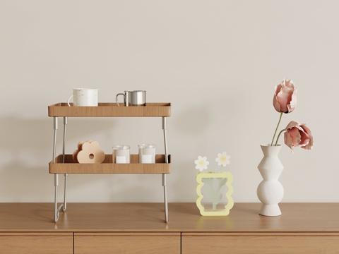 现代摆件 置物架 杯架su模型