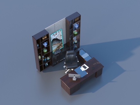  茶桌椅 办公桌椅 办公桌3d模型 