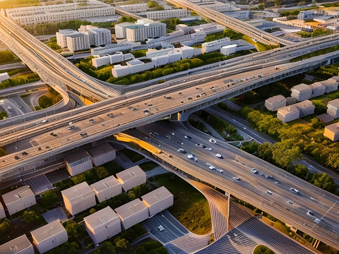  现代城市立交桥su模型 