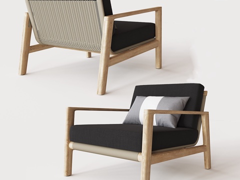  MESA柚木休闲椅3d模型 