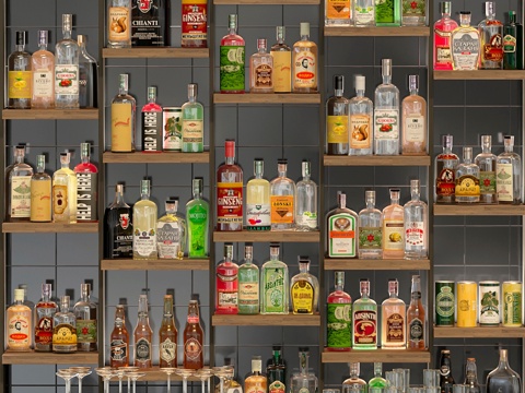  餐厅酒架设计 Pub 393d模型 