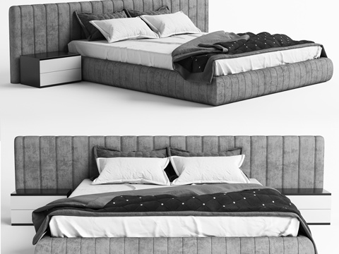  现代床具3d模型 