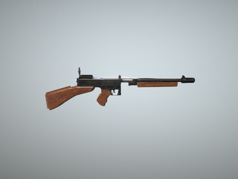  汤普森1928无弹匣3d模型 
