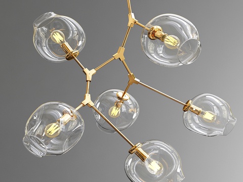  分支泡泡灯6盏3d模型 