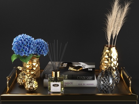  套装107 - 金蓝配色3d模型 