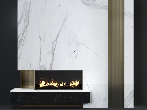  现代壁炉 63d模型 