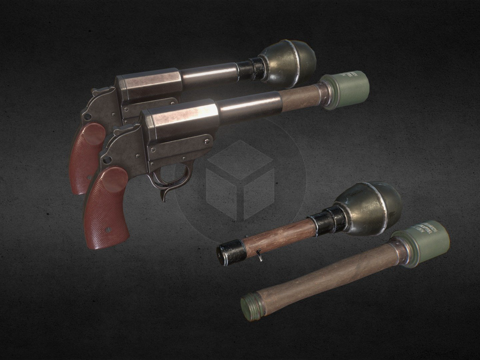  二战榴弹发射器手榴弹3d模型 