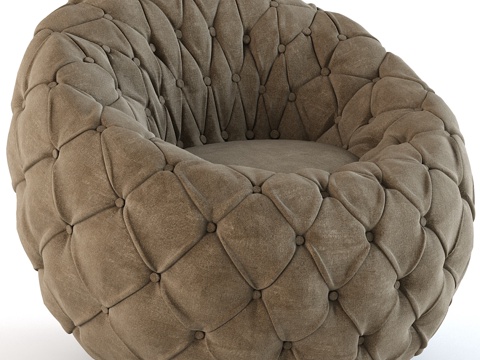  蛋椅苎麻款3d模型 