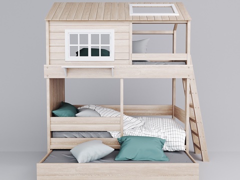  床 书木工厂的我的地方3d模型 