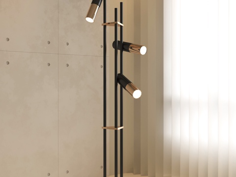  现代意式落地灯 筒灯射灯su模型 