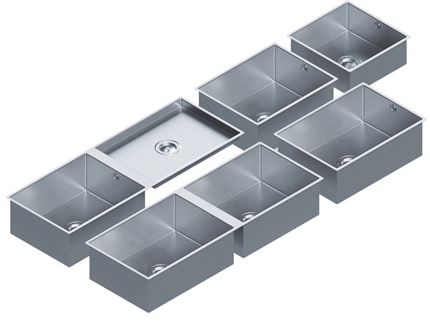  多瑙河不锈钢水槽套装013d模型 