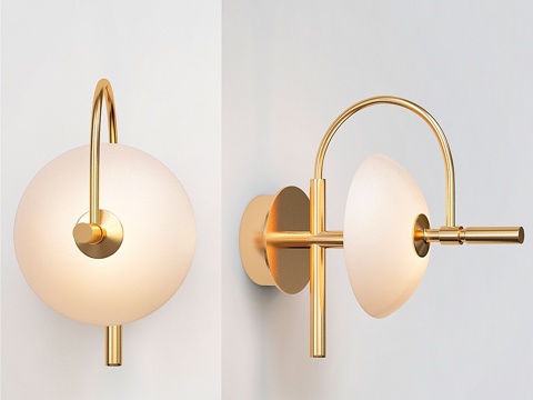  工业复古壁灯3d模型 