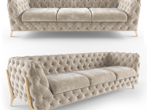  Belle Epoque切斯特菲尔德绗缝沙发3d模型 