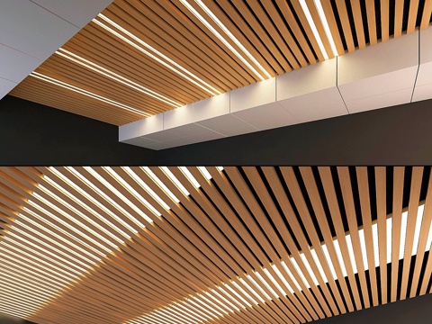  木质天花板 93d模型 