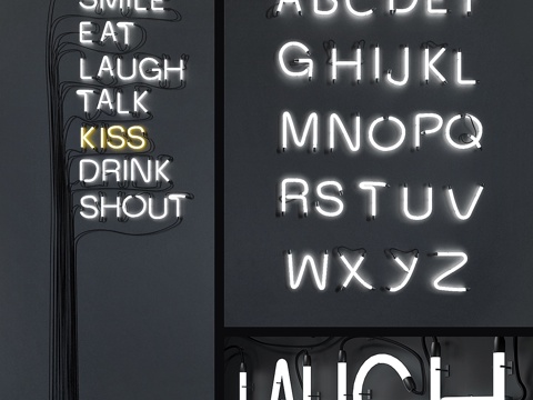  霓虹字母（完整字母表）3d模型 