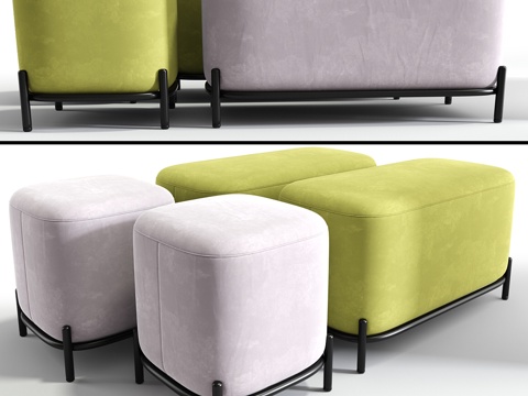  Pawai方形脚凳3d模型 