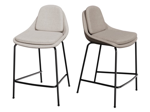 现代吧椅 巴凳 高脚椅 高脚凳 休闲椅su模型