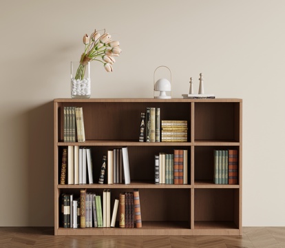  中古风书架 边柜 置物柜3d模型 