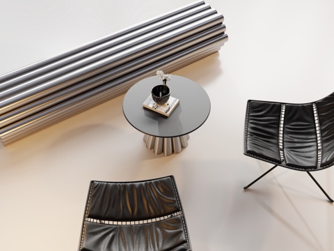 工业金属洽谈桌椅su模型