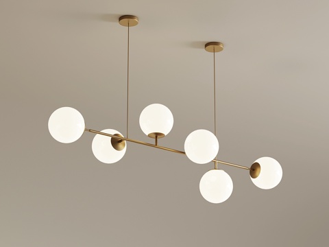 现代吊灯 多头吊灯 球形吊灯su模型