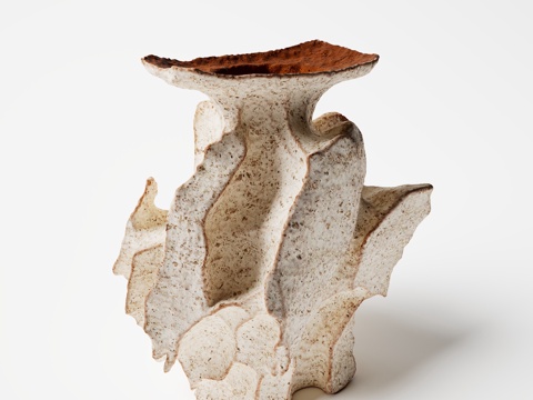  现代侘寂陶艺花瓶雕塑装饰品3d模型 