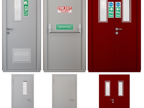  防火门2（3件装）3d模型 