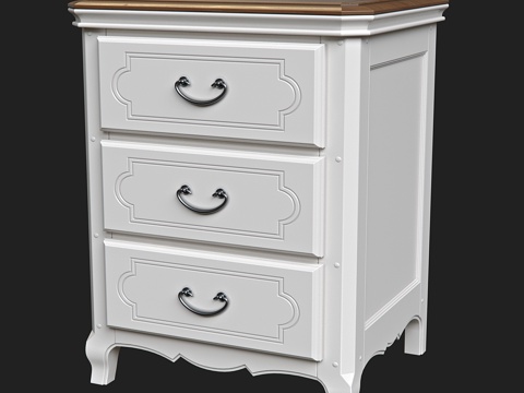  普罗旺斯沙龙床头柜3d模型 