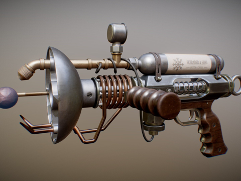  蒸汽朋克射线枪3d模型 