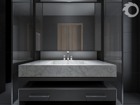 浴室家具 93d模型 