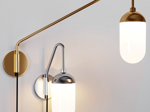  West Elm佩勒壁灯3d模型 