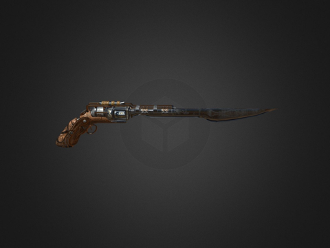  双管刃枪3d模型 