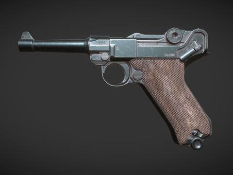  鲁格手枪3d模型 