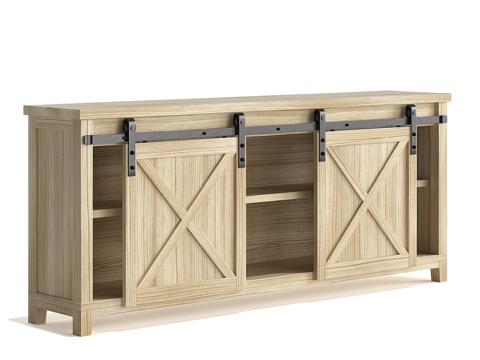  客厅智能标准阁楼柜3d模型 