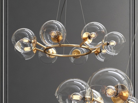  玻璃豆灯饰3d模型 