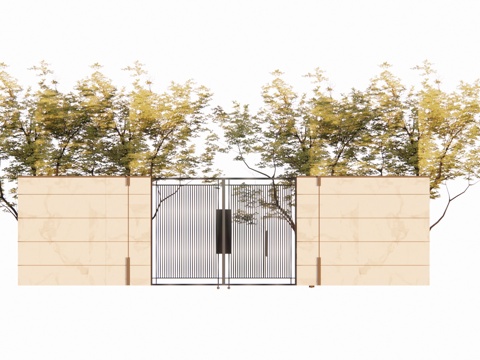 草坪灯 庭院门 水池 屋顶花园 门 室内景观 庭院 造景 景su模型