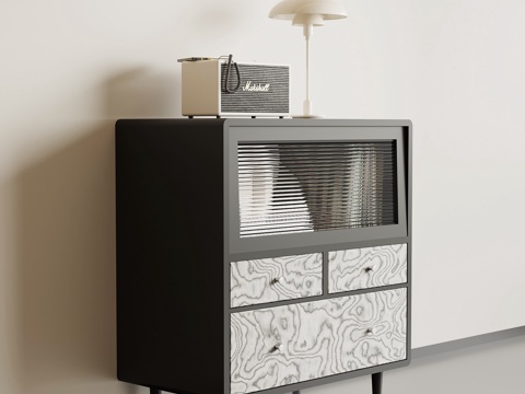 现代意式书柜 置物柜 矮柜su模型