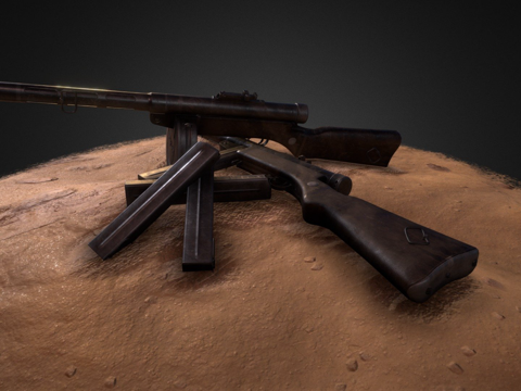  冲锋枪索米KP313d模型 