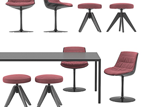 MDF Italia - 流线椅与张力桌3d模型 