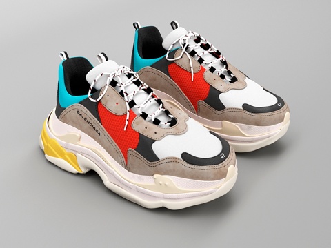  巴黎世家Triple S_013d模型 