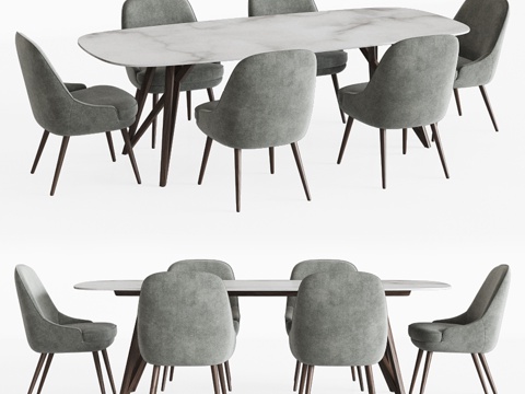  餐桌椅套装103d模型 