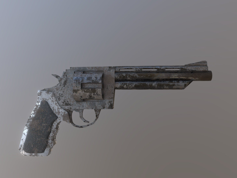  肮脏的左轮手枪3d模型 