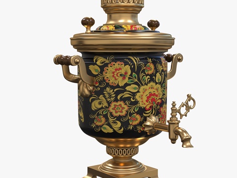  俄罗斯萨摩瓦尔茶炊3d模型 