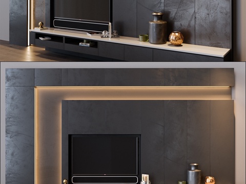  电视套装83d模型 