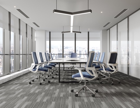  现代会议室 办公椅 会议桌椅su模型 