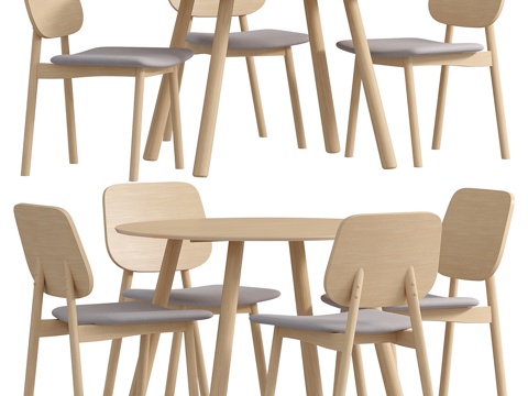  现代餐桌椅3d模型 