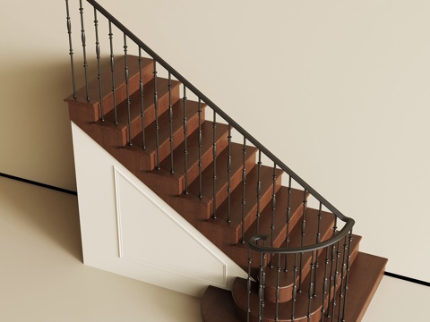  法式复古楼梯su模型 