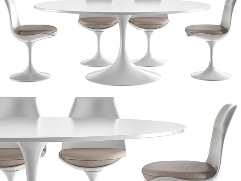  萨里宁郁金香高脚桌 Knoll3d模型 