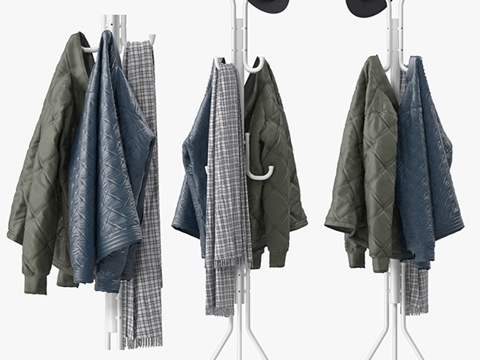  金属三脚架衣帽架3d模型 